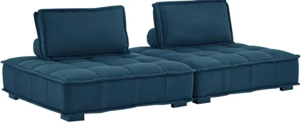 Saunter 2-Piece Tufted Fabric Fabric Loveseat by Modway Azure