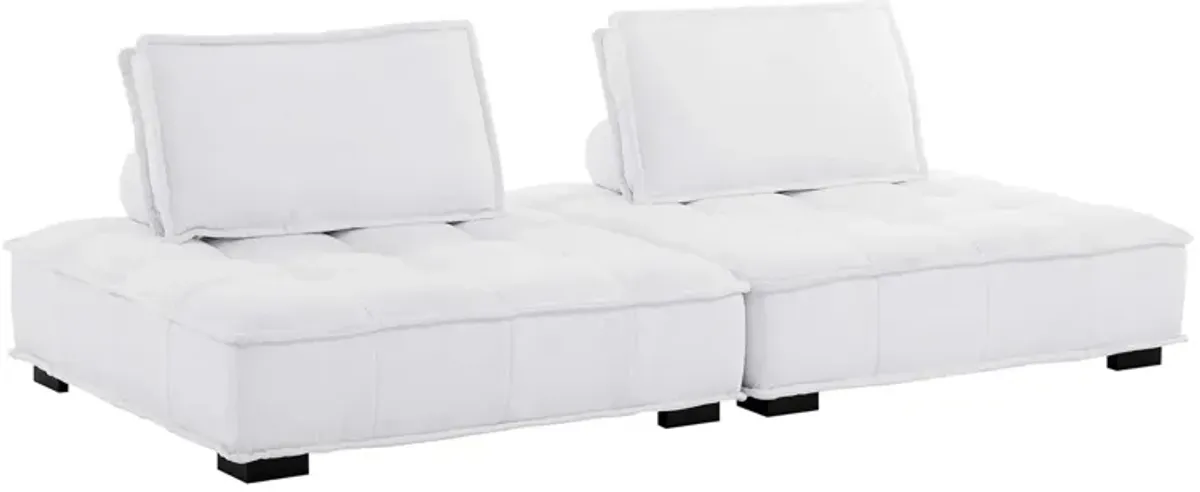 Saunter 2-Piece Tufted Fabric Fabric Loveseat by Modway White