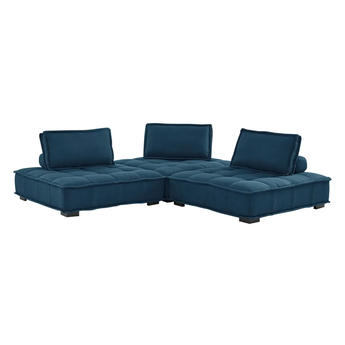 Saunter 3-Piece Tufted Fabric Fabric Sofa by Modway Azure