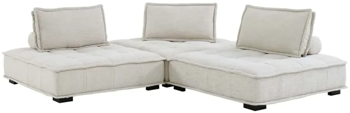 Saunter 3-Piece Tufted Fabric Fabric Sofa by Modway