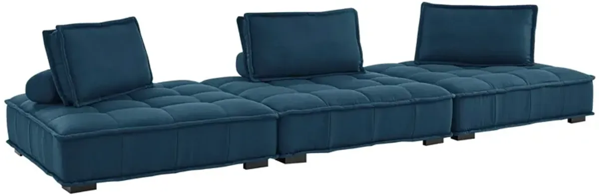 Saunter 3-Piece Tufted Fabric Fabric Sofa by Modway White