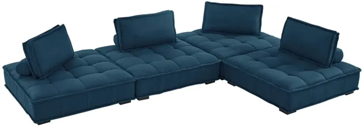 Saunter 4-Piece Tufted Fabric Fabric Sectional Sofa by Modway Azure