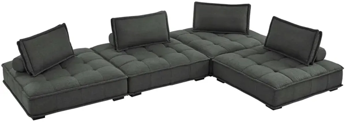 Saunter 4-Piece Tufted Fabric Fabric Sectional Sofa by Modway