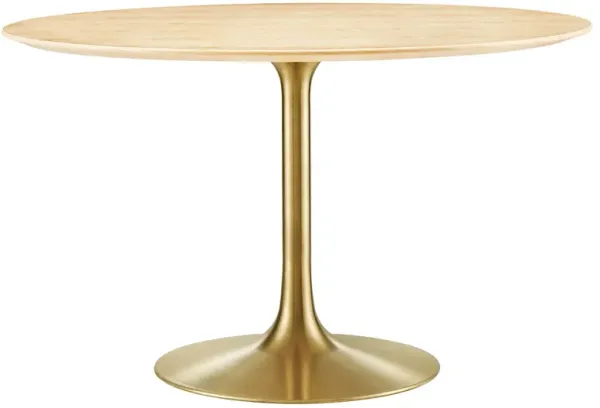 Lippa Round 48" Dining Table by Modway Wood / Gold Natural