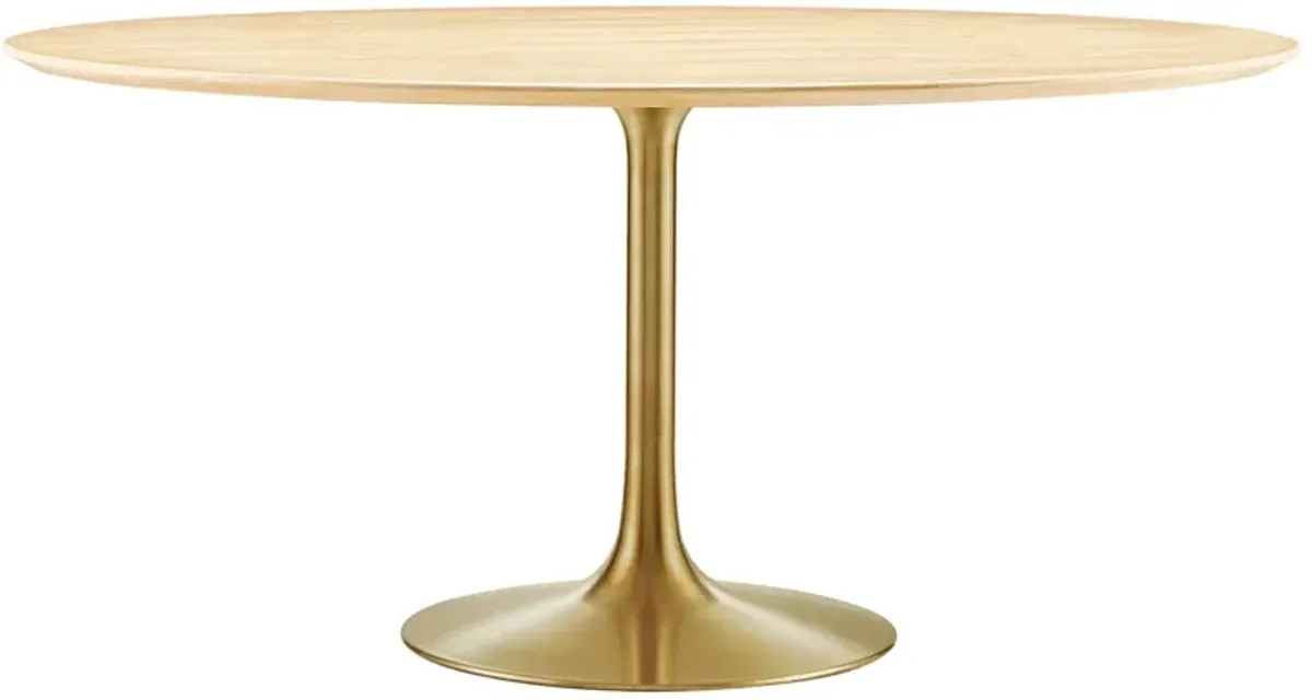 Lippa Round 60" Dining Table by Modway Wood / Gold Natural
