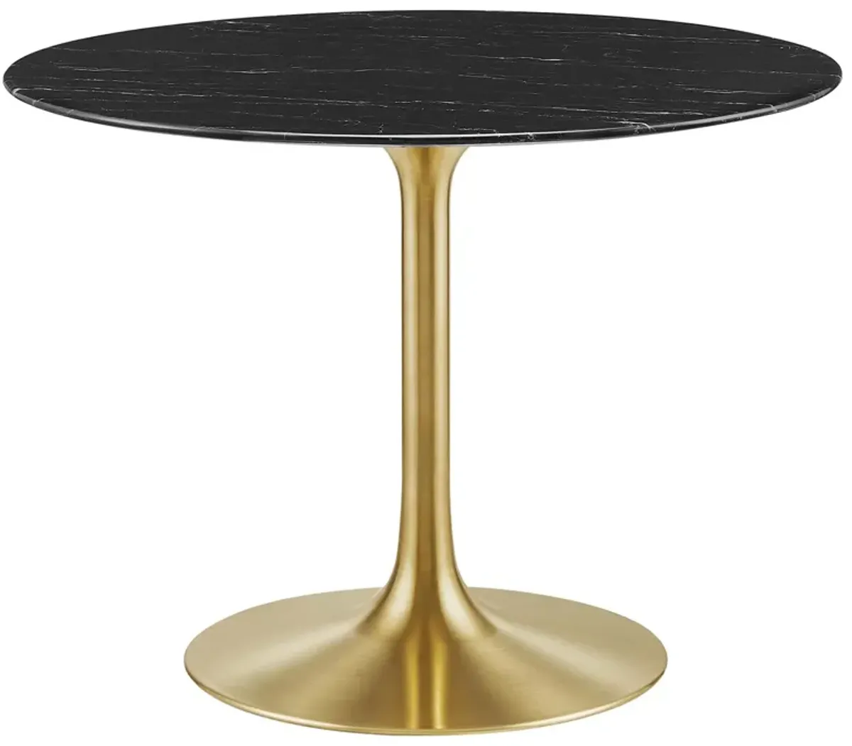 Lippa Round 40" Dining Table by Modway Faux Marble / Gold Black
