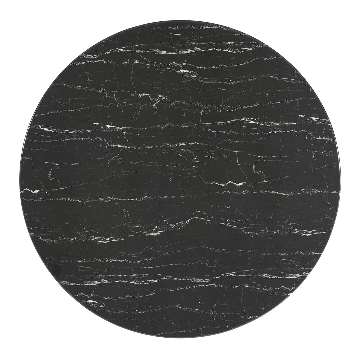 Lippa Round 48" Dining Table by Modway Faux Marble / Gold Black