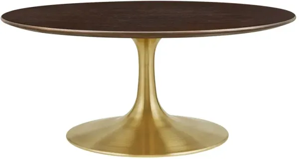 Lippa Round Wood Coffee Table by Modway 36" / Gold Cherry Walnut