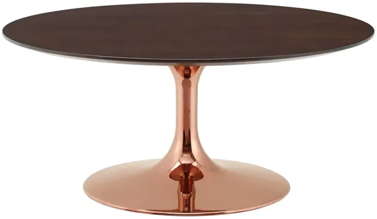 Lippa Round Wood Coffee Table by Modway 36" / Rose Cherry Walnut