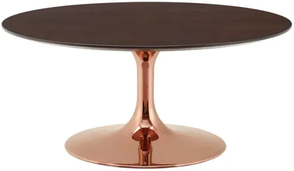 Lippa Round Wood Coffee Table by Modway 36" / Rose Cherry Walnut