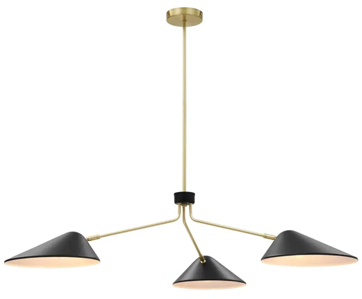 Journey 3-Light 14" Arm Pendant by Modway Black