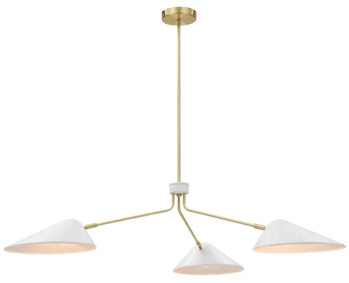 Journey 3-Light 14" Arm Pendant by Modway White