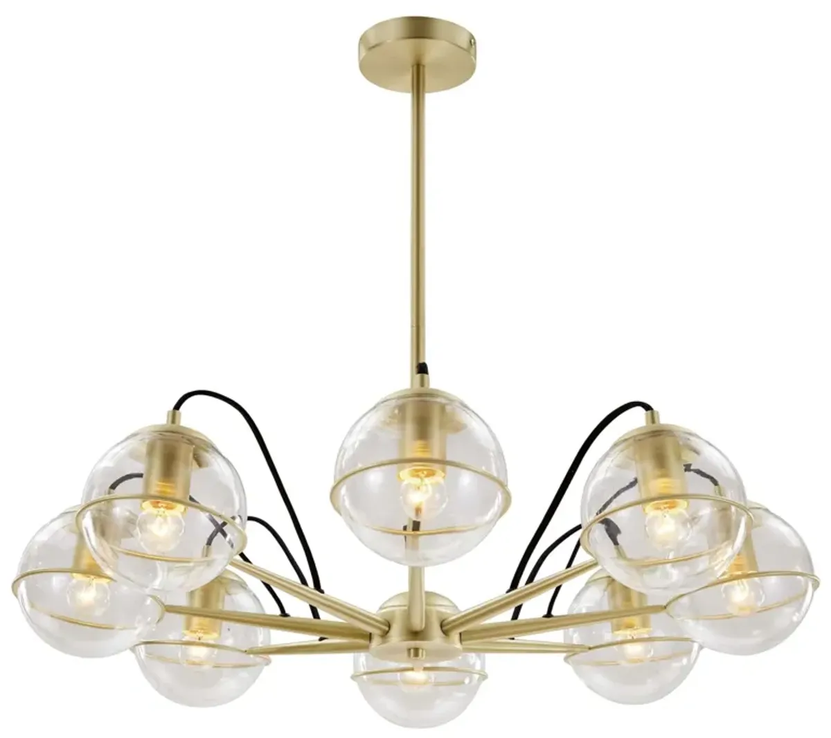 Hanna 8-Light Chandelier by Modway Clear Gold
