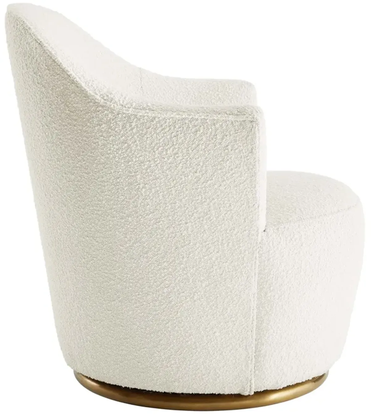 Nora Boucle Upholstered Swivel Chair by Modway White