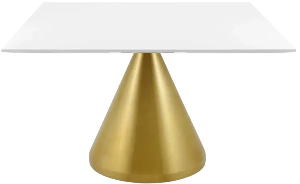 Tupelo 47" Square Dining Table by Modway Gold White