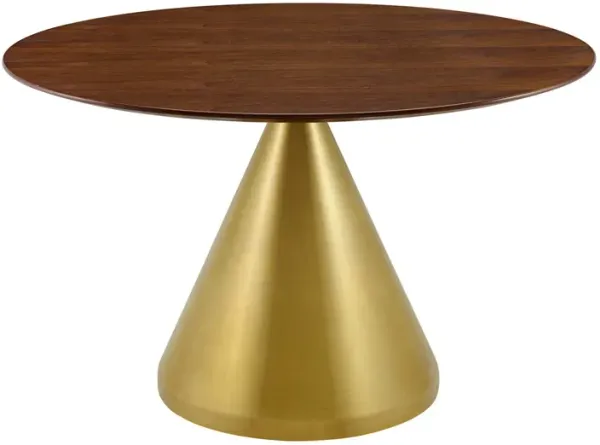 Tupelo 47" Dining Table by Modway Gold Walnut