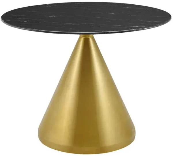 Tupelo 40" Artificial Marble Dining Table by Modway Gold Black