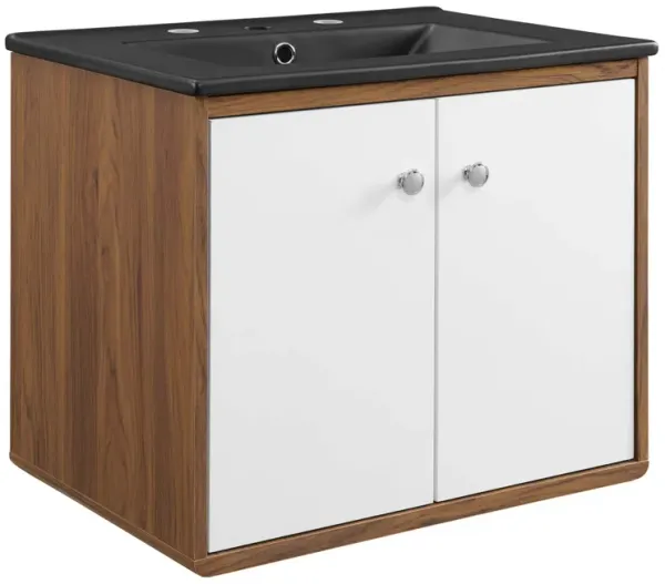 Transmit Wall-Mount Bathroom Vanity Basin Included by Modway 24" / White Black