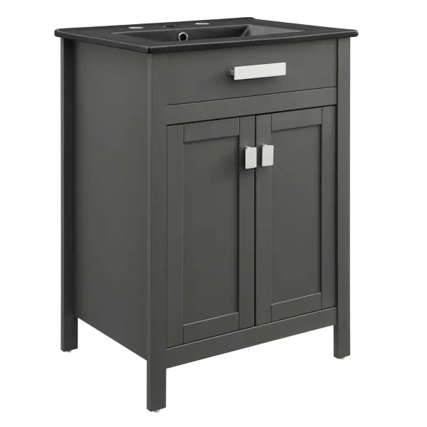 Laguna Bathroom Vanity Basin Included by Modway 24" / Gray Black