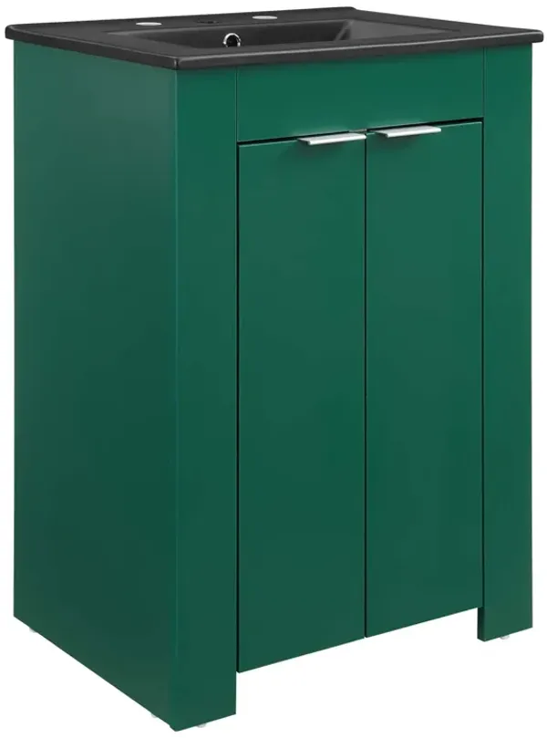 Maybelle Bathroom Vanity Basin Included by Modway 24" / Green Black