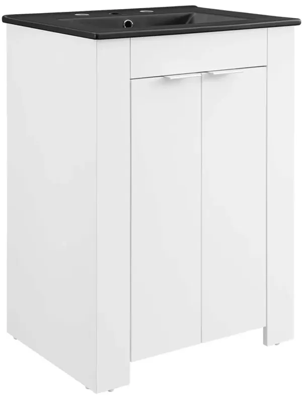 Maybelle Bathroom Vanity Basin Included by Modway 24" / White Black