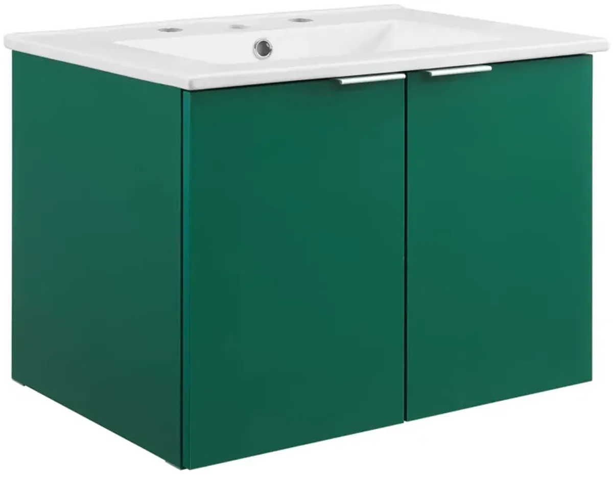 Maybelle Wall-Mount Bathroom Vanity Basin Included by Modway 24" / Green White