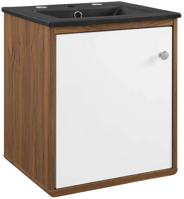 Transmit Wall-Mount Bathroom Vanity Basin Included by Modway 18" / Walnut Black