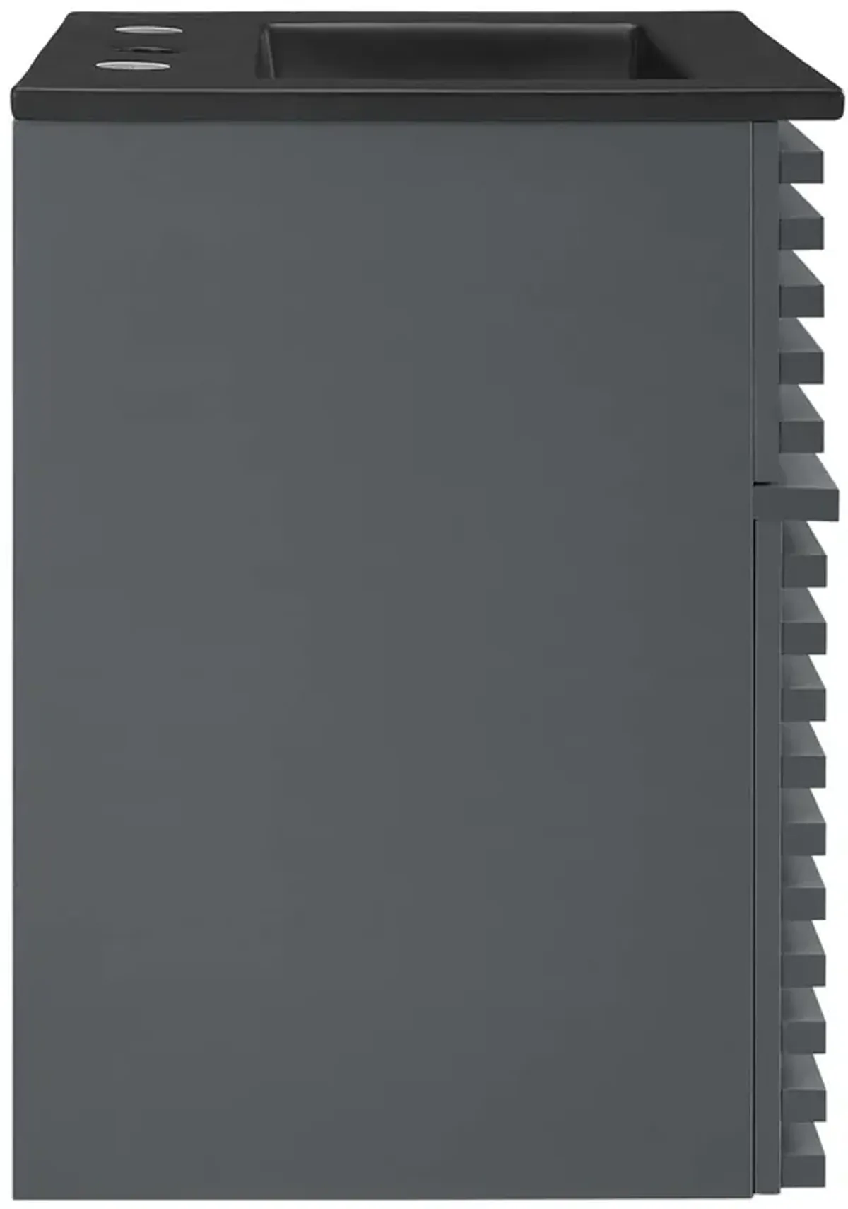 Render Wall-Mount Bathroom Vanity with Black Basin Included by Modway 18" / Gray Black