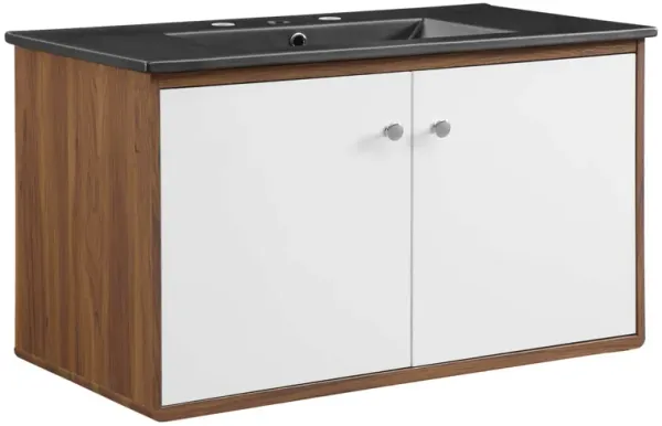 Transmit Wall-Mount Bathroom Vanity Basin Included by Modway 36" / Walnut Black