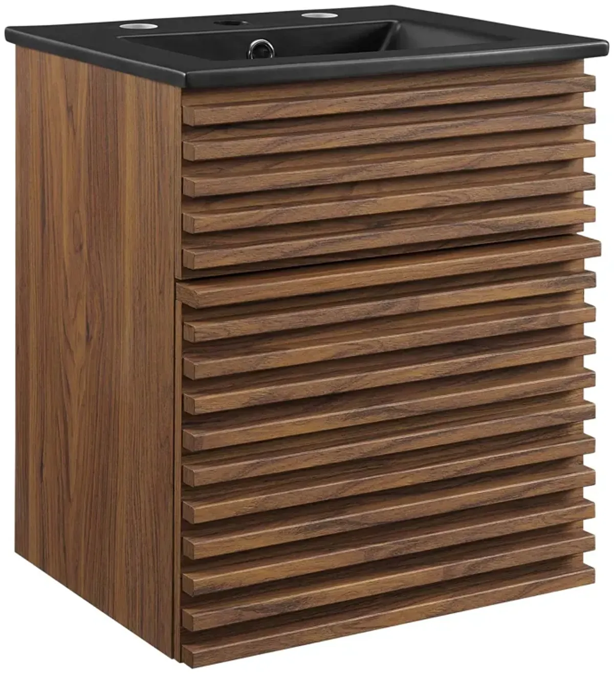 Render Wall-Mount Bathroom Vanity with Black Basin Included by Modway 36" / Oak Black