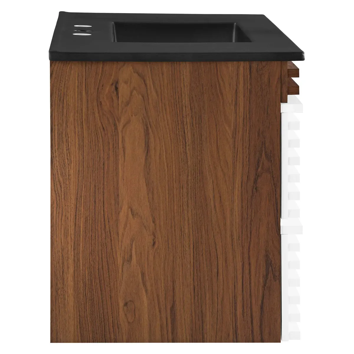 Render Wall-Mount Bathroom Vanity with Black Basin Included by Modway 36" / White Walnut Black
