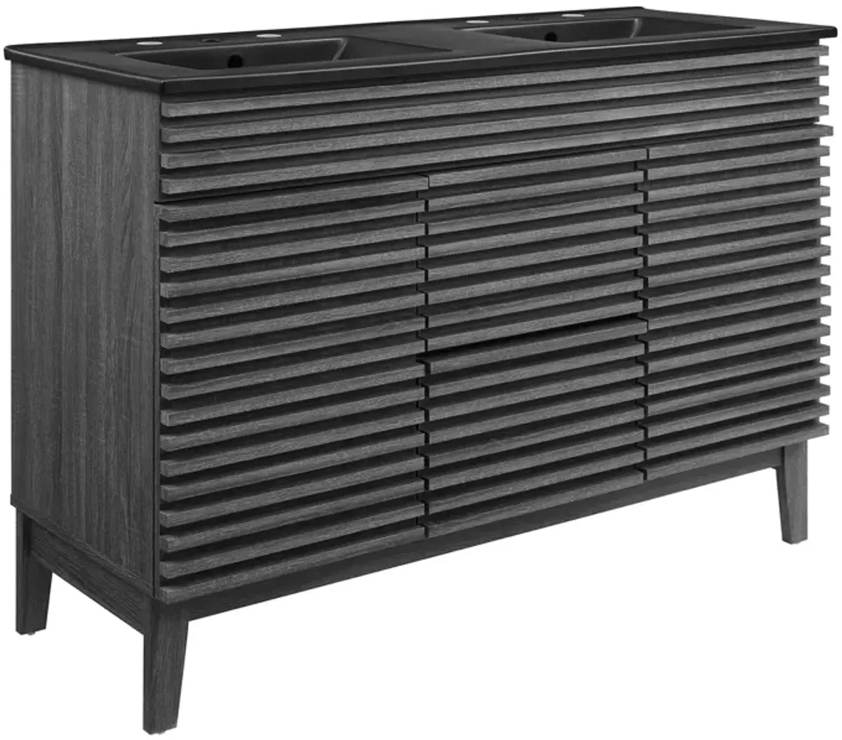 Render 48" Bathroom Vanity with Black Basin Included by Modway 48" Single / Walnut Black
