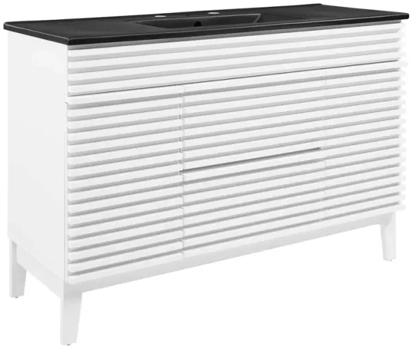 Render 48" Bathroom Vanity with Black Basin Included by Modway 48" Single / White Black