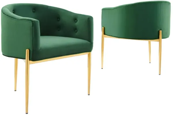 Savour Tufted Performance Velvet Accent Chairs - Set of 2 by Modway Emerald