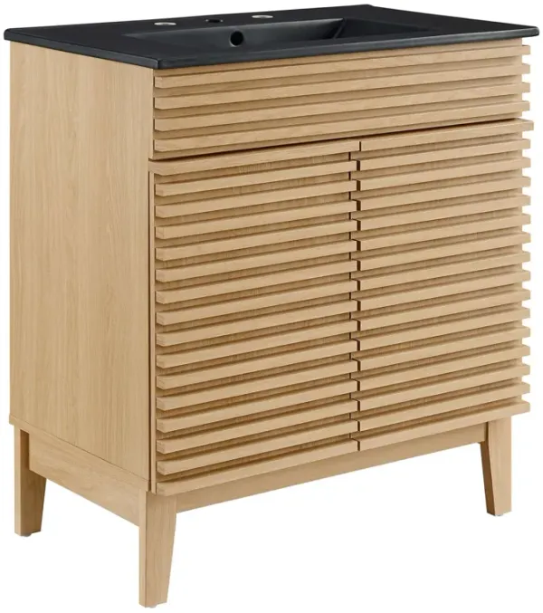 Render Bathroom Vanity with Black Basin Included by Modway 30" / Oak Black
