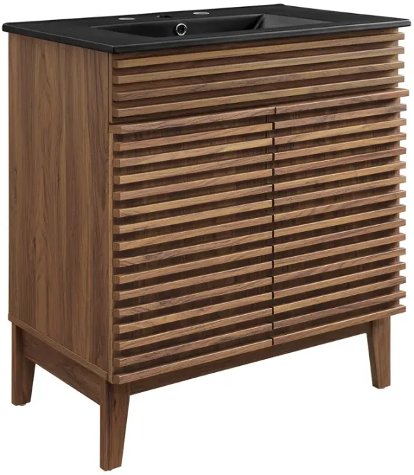 Render Bathroom Vanity with Black Basin Included by Modway 30" / Walnut Black