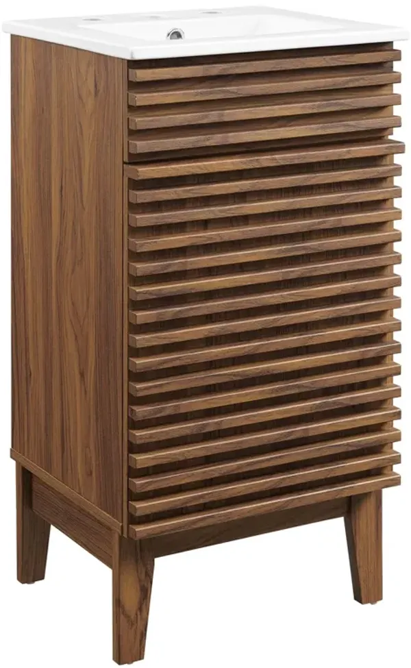 Render 18" and 24" Bathroom Vanities with White Basin Included by Modway 18" / Walnut White