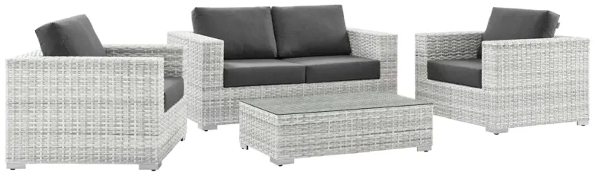 Convene 4-Piece Outdoor Patio Set by Modway Light Gray Charcoal