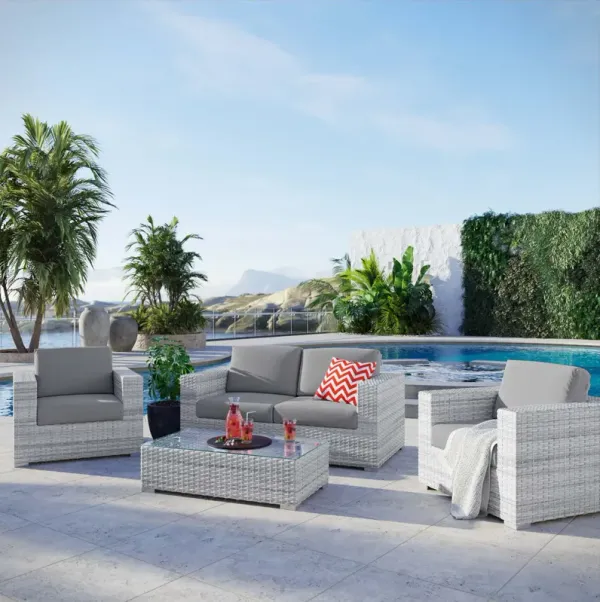 Convene 4-Piece Outdoor Patio Set by Modway Light Gray Gray