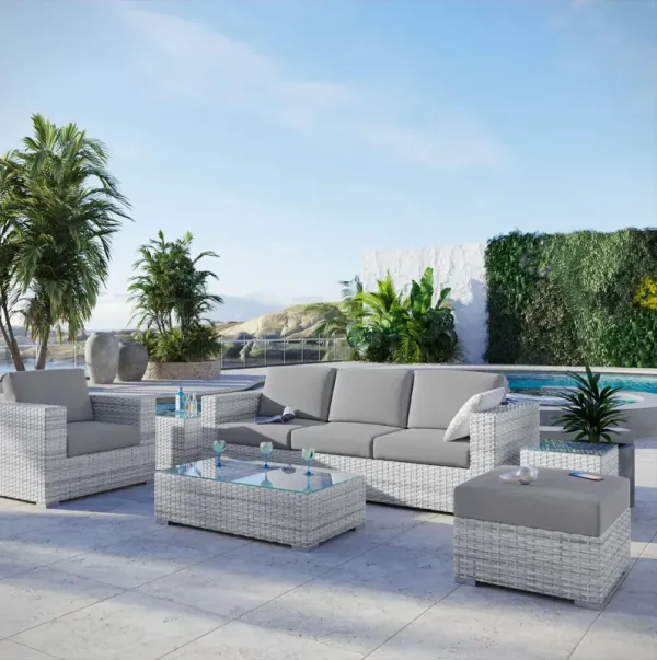 Convene 6-Piece Outdoor Patio Set by Modway Light Gray Navy