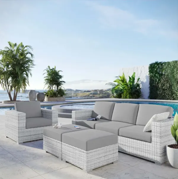 Convene 4-Piece Outdoor Patio Set by Modway Light Gray Navy