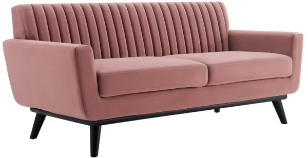 Engage Channel Tufted Performance Velvet Loveseat by Modway Dusty Rose