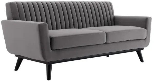 Engage Channel Tufted Performance Velvet Loveseat by Modway Gray