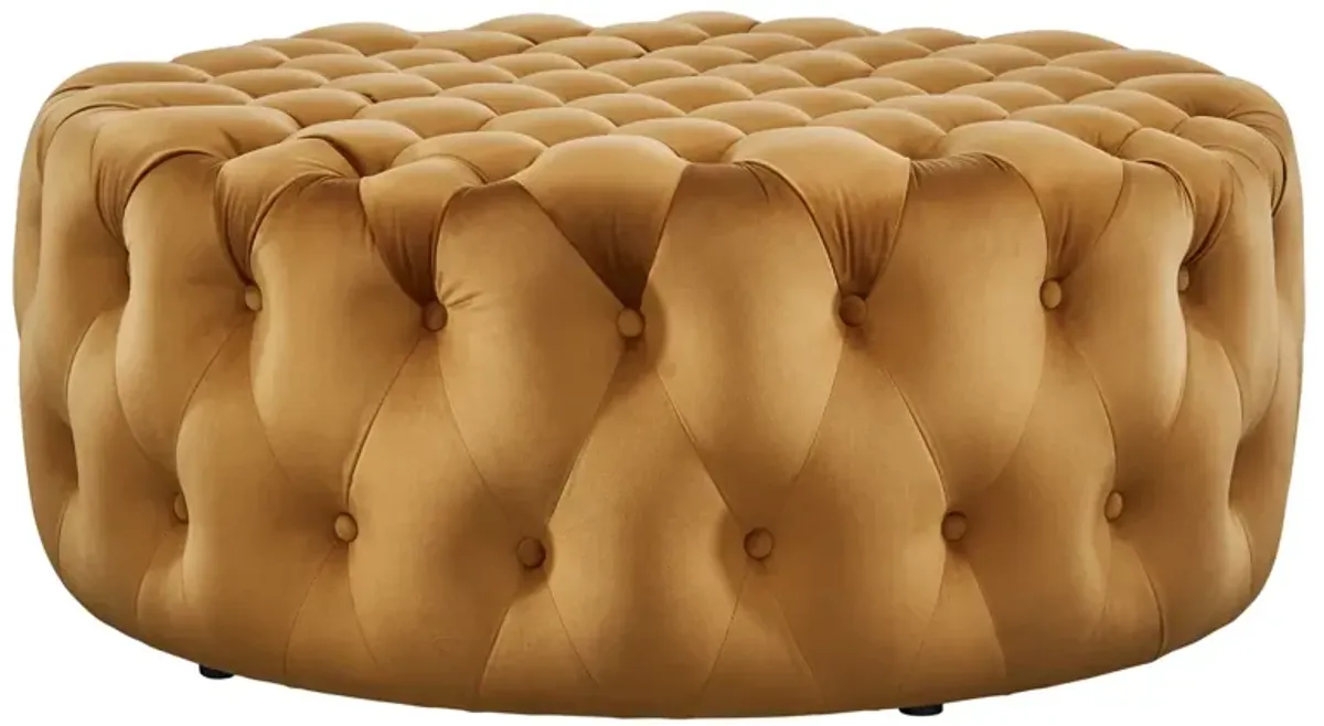 Amour Tufted Button Large Round Performance Velvet Ottoman by Modway