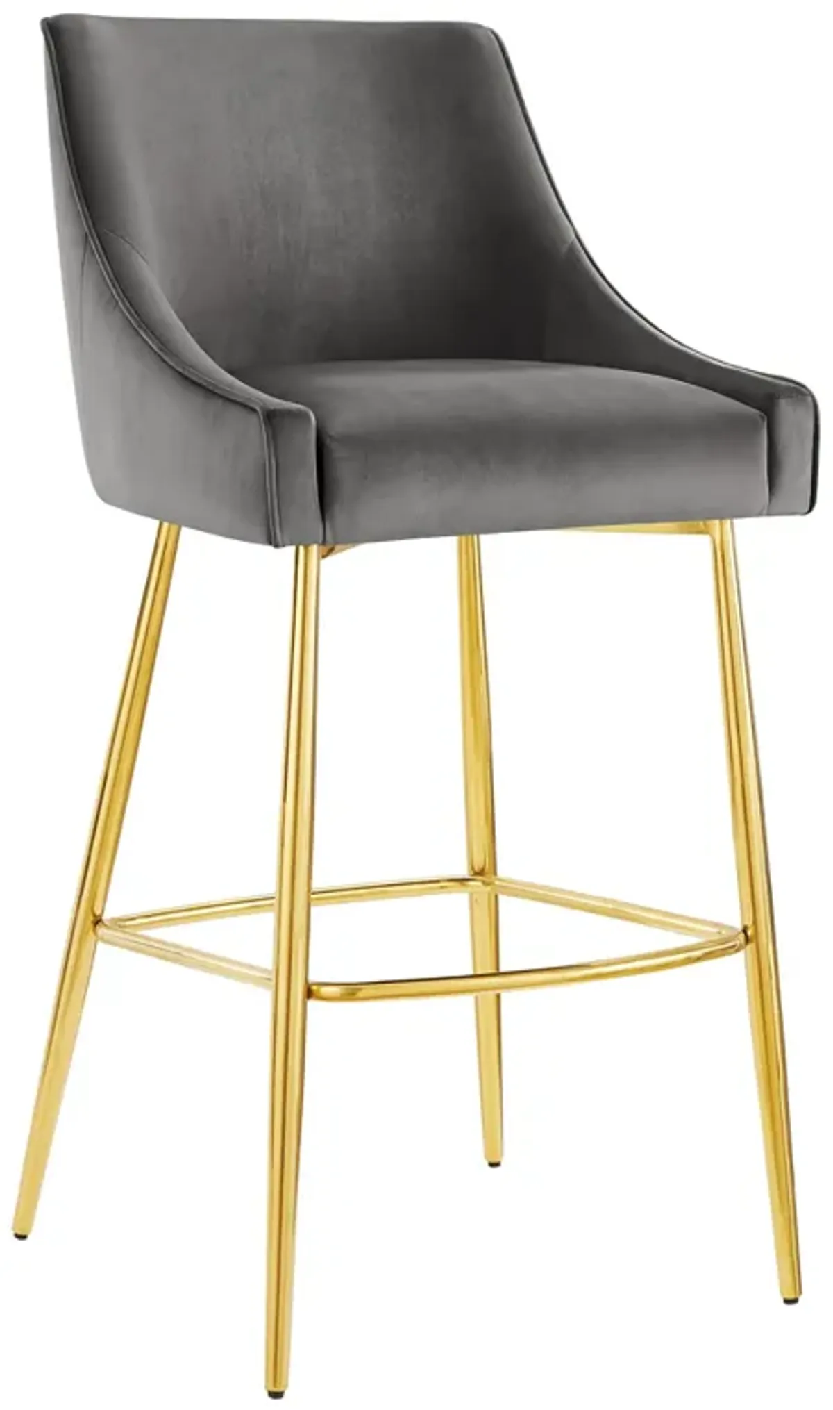 Discern Performance Velvet Bar Stool by Modway Gray