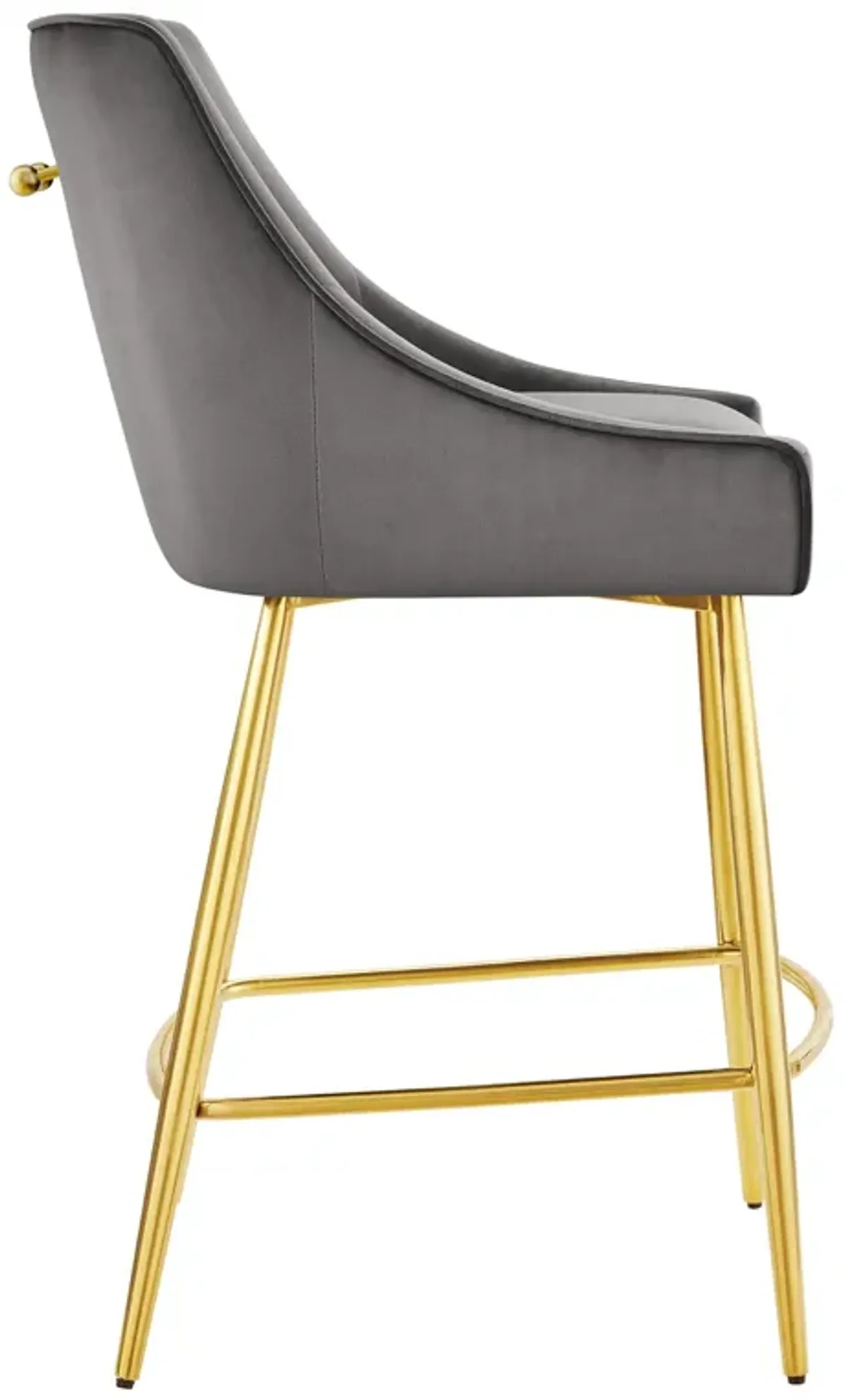 Discern Performance Velvet Counter Stool by Modway Gray