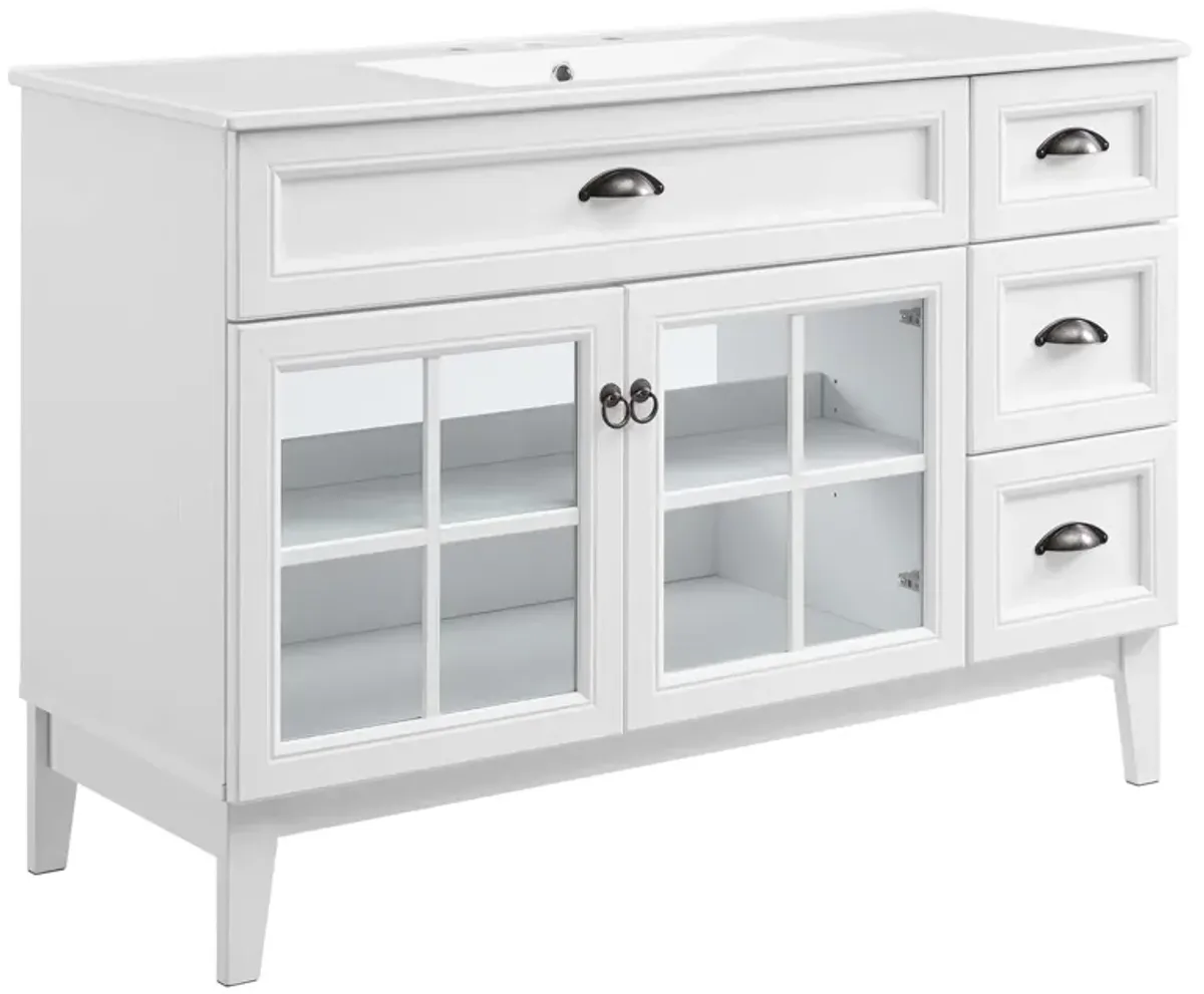 Isle Bathroom Vanity Basin Included by Modway 48" Single / White Black