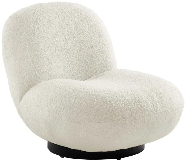 Kindred Boucle Upholstered Swivel Chair by Modway Black Ivory