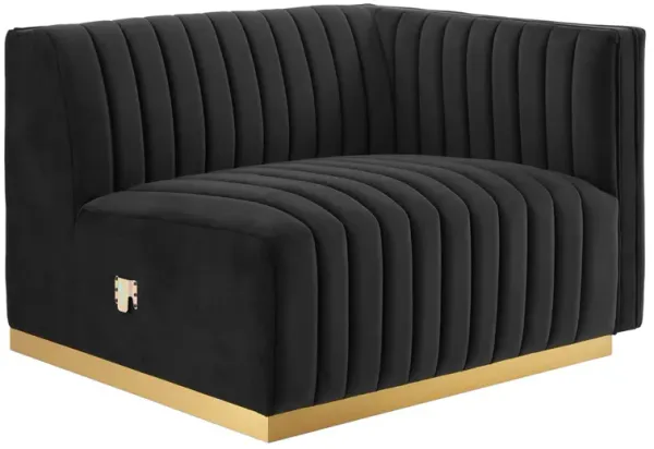 Conjure Channel Tufted Performance Velvet Right-Arm Chair by Modway Gold Gray
