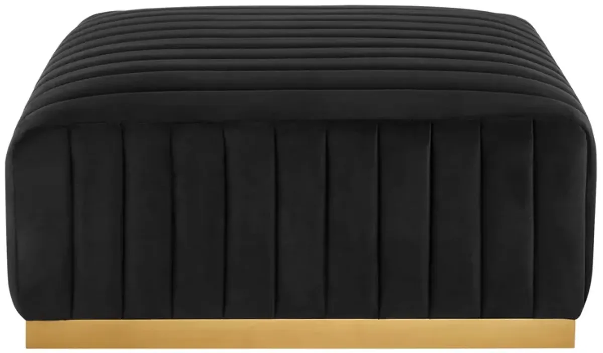 Conjure Channel Tufted Performance Velvet Ottoman by Modway Gold Black